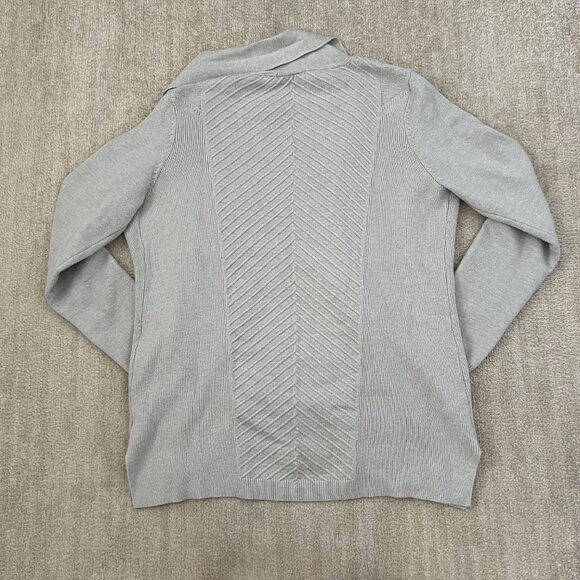 Cyrus Open Front Gray Cardigan Sweater L - Picture 4 of 12
